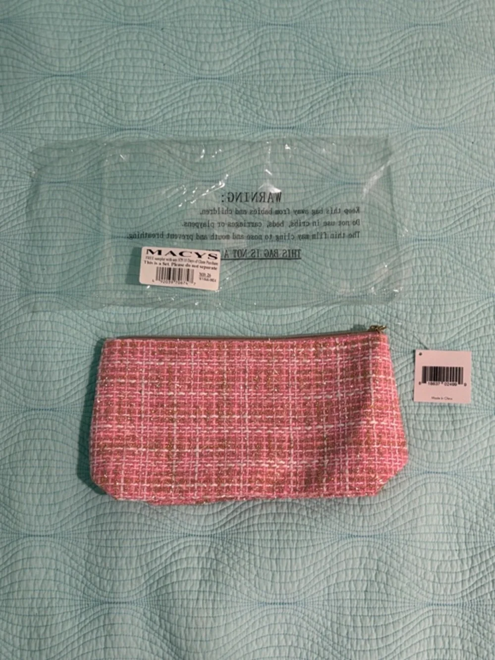 Tweed Makeup Zipper Pouch